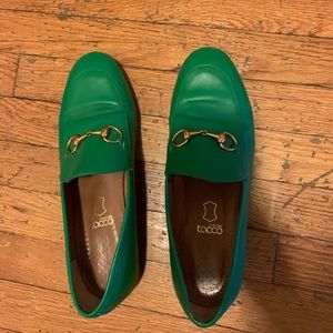 Green loafers